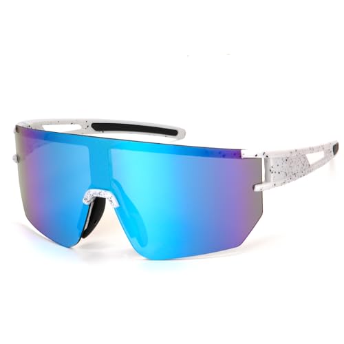 Heveer Fahrradbrille Sonnenbrille Herren Polarisierte Sportbrille UV400 Rahmenlose Schutzbrille für Reiten Laufen Sport im Freien Blau Heveer Fahrradbrille Sonnenbrille Herren Polarisierte Sportbrille UV400 Rahmenlose Schutzbrille für Reiten Laufen Sport im Freien Blau von Heveer