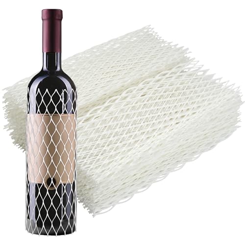 Heveer Weinflaschenschutzhülle Mesh Schutzhüllen für Weinflasche Weiß Netz-Schutzhüllen für Wein Champagne Glasflaschen 30 Stück von Heveer