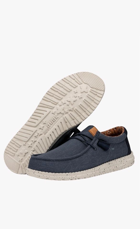 Hey Dude Wally Washed Canvas Navy Sneaker von Hey Dude