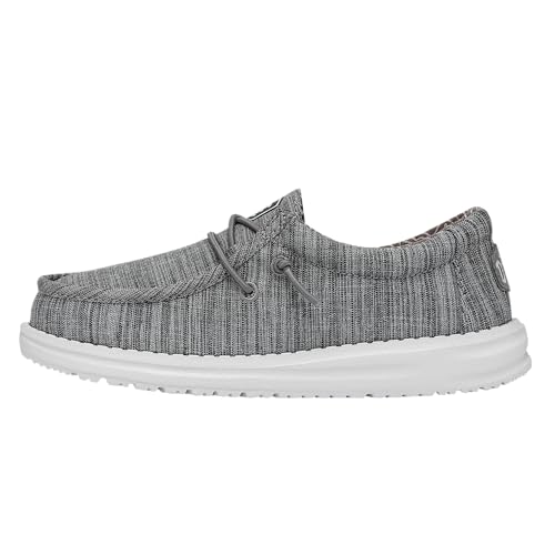 Hey Dude- Wally Youth Blend Linen Größe 2 | Kinderschuhe | Slipper für Kinder | Bequem und leicht(J2, Stein) von Hey Dude