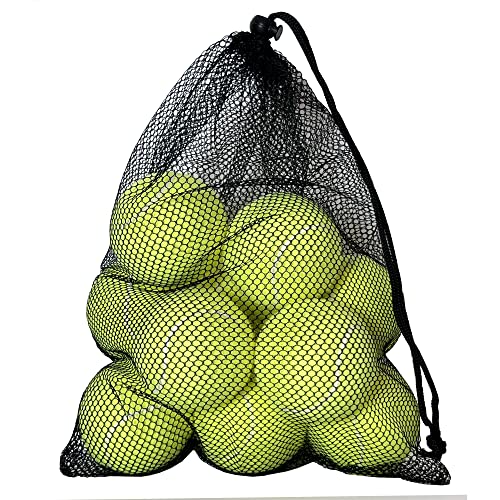 HiBallBall Tennisbälle, 12 Stück, fortgeschrittene Übungs-Tennisbälle für Anfänger, Training Tennisbälle für Haustierhunde (Gelb) von HiBallBall