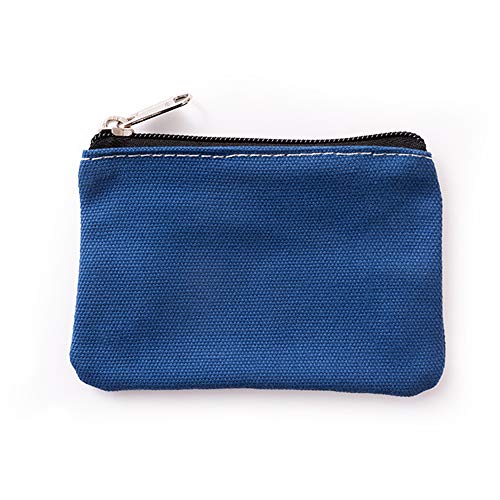 Hibate Canvas Schlüsseletui Schlüsseltasche Schlüsselmäppchen Klein für Herren Damen (Blau) von Hibate