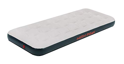 High 40032 Peak Unisex Single Luftbett, mit Anti-Rutsch Funktion, atmungsaktiv, robust, Oberseite,weich, für Indoor Indoor und Outdoor, hellgrau/dunkelgrau, 185 x 74 x 20 cm von High Peak