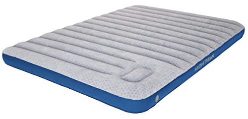 High Peak Unisex Cross Beam Double extra long Luftbett, mit integrierte Fußpumpe und Anti-Rutsch Funktion, atmungsaktiv, robust, Oberseite weich, für Indoor und Outdoor, hellgrau/blau, XXL von High Peak