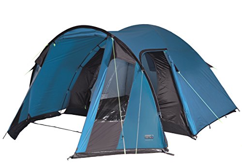 High Peak Kuppelzelt Tessin 4, Campingzelt mit Vorbau, 2 Eingänge, Familien-Zelt für 4 Personen, extra hoher Eingang, doppelwandig, 2.000 mm wasserdicht, Ventilationssystem, Moskitoschutz von High Peak