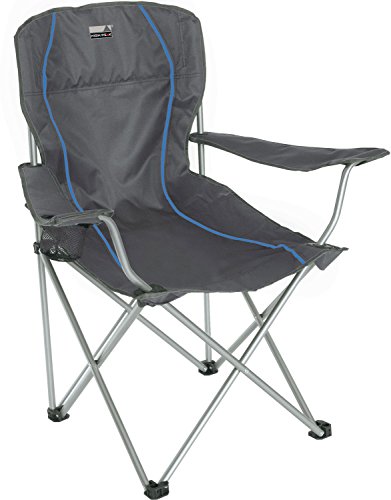 High Peak Salou Campingstuhl, dunkelgrau/Blau, 54x43,5x41/93 cm von High Peak