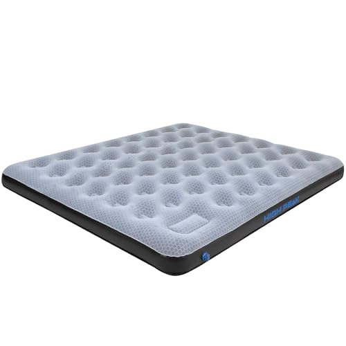 High Peak Unisex King Comfort Plus Luftbett, mit integrierte Fußpumpe und Anti-Rutsch Funktion, atmungsaktiv, robust, Oberseite weich, für Indoor und Outdoor, grau/blau/schwarz, 200 x 185 x 20 cm High Peak Unisex King Comfort Plus Luftbett, mit integrierte Fußpumpe und Anti-Rutsch Funktion, atmungsaktiv, robust, Oberseite weich, für Indoor und Outdoor, grau/blau/schwarz, 200 x 185 x 20 cm von High Peak