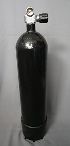 High Tech Diving Tauchflasche 8,5 Liter 230bar komplett mit Ventil und Standfuss 140mm schwarz von High Tech Diving