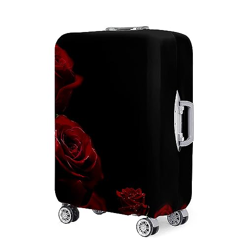 Highdi 18-32 Inch Suitcase Cover, 3D Rose Pattern Print Travel Suitcase Covers, Anti-Scratch Suitcase Covers Protectors, Elastic Luggage Covers for Travel, Business (Schwarz,S) von Highdi