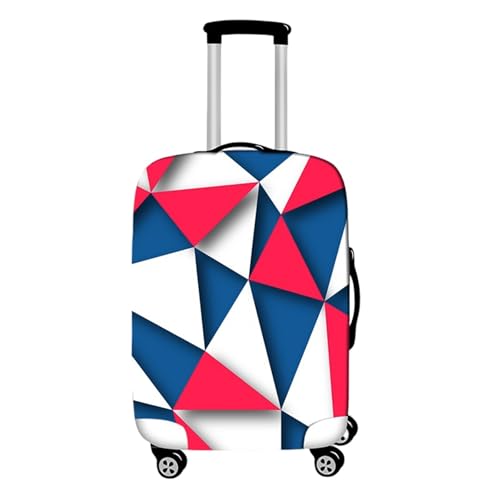 Highdi 18-32 Zoll Kofferschutzhülle, Elastisch Kofferhülle Geometrischer Druck Reisekoffer Hülle Trolley Case Schutzhülle, Waschbare Luggage Cover Staubdichte Kofferbezug (Blau Weiß,M) von Highdi