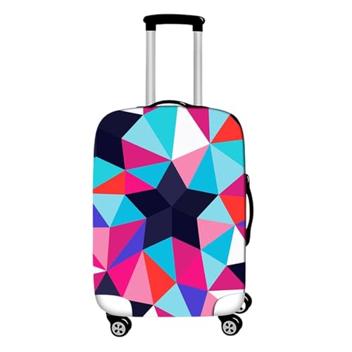 Highdi 18-32 Zoll Kofferschutzhülle, Elastisch Kofferhülle Geometrischer Druck Reisekoffer Hülle Trolley Case Schutzhülle, Waschbare Luggage Cover Staubdichte Kofferbezug (Bunt,L) von Highdi