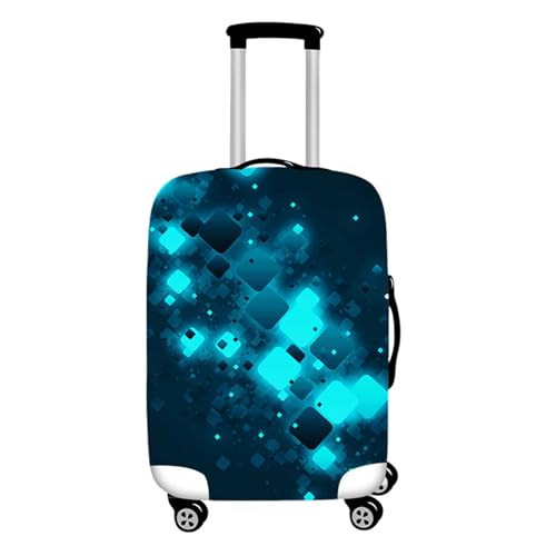 Highdi 18-32 Zoll Kofferschutzhülle, Elastisch Kofferhülle Geometrischer Druck Reisekoffer Hülle Trolley Case Schutzhülle, Waschbare Luggage Cover Staubdichte Kofferbezug (Marineblau,M) von Highdi