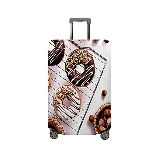 Highdi 3D Donut Kofferhülle, Elastisch Reise Kofferschutzhülle Reisekoffer Koffer Schutzhülle, Kofferhülle Kofferschutzhülle, Kratzfest Kofferschutz (Weiß,L (26-28 Zoll)) von Highdi