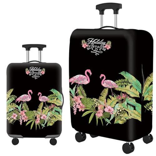 Highdi Kofferschutzhülle, Tropischer Regenwald Elastisch Kofferhülle, Staubdichte Reisekoffer Hülle, Waschbar Koffer Schutzhülle, Kofferhülle mit Reißverschluss (Flamingo,S (18-20 Zoll)) von Highdi