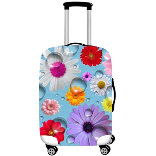 Highdi Kofferschutzhülle,Spandex Elastisch Kofferhülle Blumendruck Gepäck Cover Reisekoffer Hülle Trolley Case Schutzhülle,Waschbare Luggage Cover Staubdichte Kofferbezug (Bunt,S) von Highdi