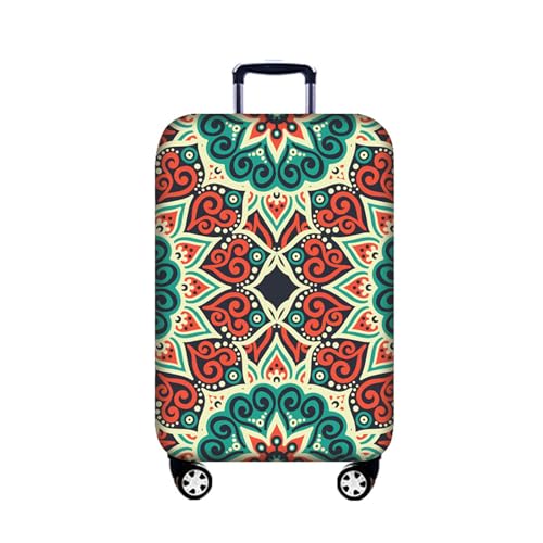 Highdi Mandala-Serie Kofferschutzhülle, Elastisch Kofferhülle, Staubdichte Reisekoffer Hülle, Waschbar Koffer Schutzhülle, Kofferhülle mit Reißverschluss (grün,M (22-24 Zoll)) von Highdi