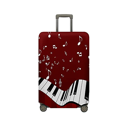 Highdi Musiknotendruck Kofferschutzhülle, Elastisch Kofferhülle, Staubdichte Reisekoffer Hülle, Waschbar Koffer Schutzhülle, Kofferhülle mit Reißverschluss (Rot,XL (29-32 Zoll)) von Highdi