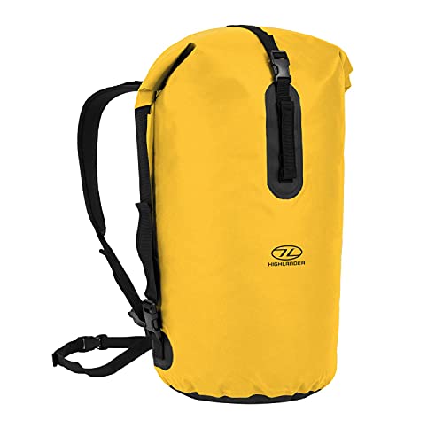 HIGHLANDER Troon wasserdichte Duffle-Roll-Top Dry Bag 45 l & 70 l – Abnehmbarer Rucksack-Rucksack verstellbar – Ideal für Kanufahren, Angeln, Rafting, Schwimmen, Boaten und Snowboarden von Highlander