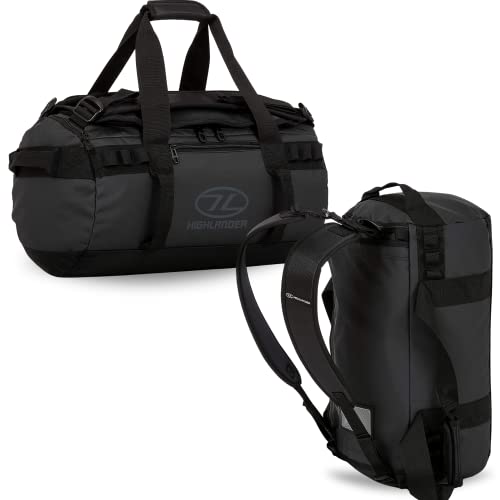 Highlander Storm Kit Bag 30 Liter Die robuste Expeditions-, Reise- und Sportreisetasche für Männer und Frauen, geeignet für alle Wetterbedingungen (Schwarz) von Highlander