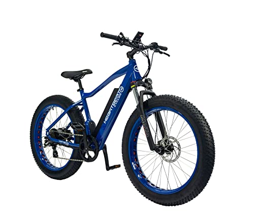 Highphoria E-Fatbike 26 Zoll Elektrofahrrad • E-Bike mit fetten Reifen • Fat Tire E-Mountainbike (Herren & Damen) • Hydraulische Federgabel • Pedelec (Blau/Blau) von Highphoria
