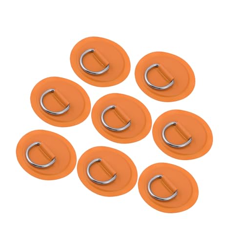 Hihaha 8 x 8 cm orangefarbene D-Ring-Patch-Pads, PVC, Edelstahl, für Surfbrett, langlebiges Material von Hihaha