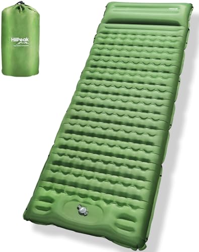 HiiPeak Isomatte Selbstaufblasend Ultraleicht für Outdoor Camping, luftmatratze selbstaufblasend kleines packmaß, aufblasbare Zelt matratze campingmatte mit kopfkissen schlafmatte mit Fußpumpe von HiiPeak