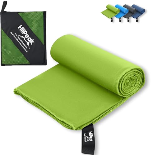 HiiPeak Mikrofaser Handtuch (80 cm x 40 cm) kompakt und leicht microfaser handtücher Fitness Handtuch Schnelltrocknend saugfähiges Sporthandtuch Fitnessstudio Schwimm und Gym Handtuch (Limettengrün) von HiiPeak