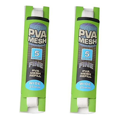 Fishing PVA-Mesh, Fischerei PVA Netz Wasser löslich für Köder, Fischereimaschinen Köderbeutel Universalwasserlösliches PVA Fischereigitter nachfüllen Köderbeutel 2pcs 25mm*5m von Hilai