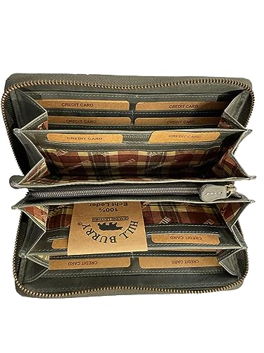 Hill Burry Damen Geldbörse Portemonnaie echt naturgegerbt Leder | viel Stauraum | Scheinfach | Münzfach| Brieftasche | Geldbeutel | Wallet | RFID Schutz Grey Hill Burry Damen Geldbörse Portemonnaie echt naturgegerbt Leder | viel Stauraum | Scheinfach | Münzfach| Brieftasche | Geldbeutel | Wallet | RFID Schutz Grey von Hill Burry