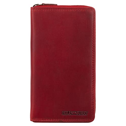 Hill Burry Damen Geldbörse Portemonnaie echt naturgegerbt Leder | viel Stauraum | Scheinfach | Münzfach| Brieftasche | Geldbeutel | Wallet | RFID Schutz Red Hill Burry Damen Geldbörse Portemonnaie echt naturgegerbt Leder | viel Stauraum | Scheinfach | Münzfach| Brieftasche | Geldbeutel | Wallet | RFID Schutz Red von Hill Burry