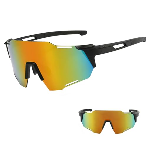 Hillylolly Sportbrille Polarisiert Fahrradbrille, Schnelle Brille Herren Damen UV400 Schutz, Fahrradbrille Winddicht, Polarisierte Sonnenbrille Sport Sonnenbrille Verspiegelt für MTB Rennrad Fahrrad Hillylolly Sportbrille Polarisiert Fahrradbrille, Schnelle Brille Herren Damen UV400 Schutz, Fahrradbrille Winddicht, Polarisierte Sonnenbrille Sport Sonnenbrille Verspiegelt für MTB Rennrad Fahrrad von Hillylolly