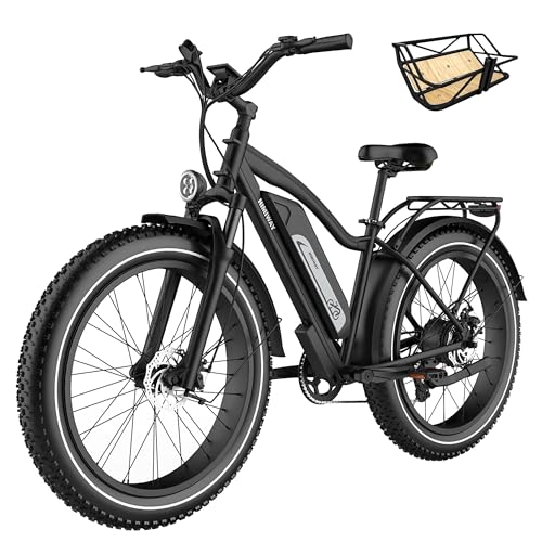 Himiway Cruiser E-Bike Herren Damen mit 250W Motor 25 Km/h, E-Mountainbike mit 48V 17,5Ah 840Wh Akku, 26" E-Fatbike für Erwachsene bis zu 96 Km, Elektrofahrräder mit 7-Gang-Kettenschaltung von Himiway