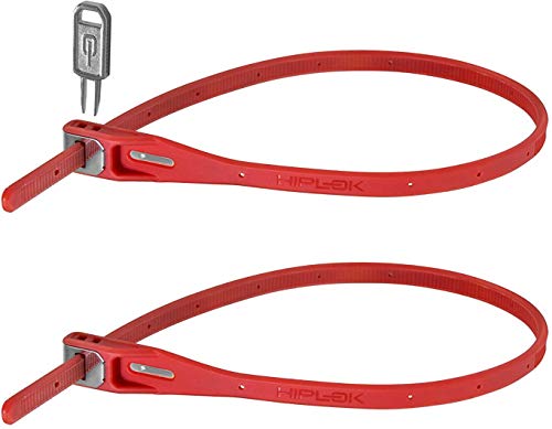 Hiplok Z LOK Twin Pack, Multifunktions-Sicherheitsband, Unisex, RED, 40cm Schließumfang von Hiplok