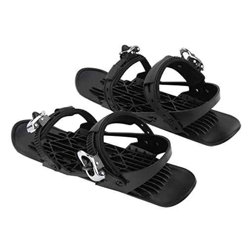 Mini-Skischuhe, Mini-Kurz-Ski-Skates, Schwarz, Größenverstellbare Bindung, Outdoor-Mini-Snowboard-Skistiefel für Waldwege von Hiraith