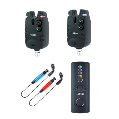 Hirisi Tackle Drahtloses Karpfenangeln Bissanzeiger Set 4+1Wasserdichtes Angelzubehör Bissanzeiger mit Funk (FBA-SQ-2) Hirisi Tackle Drahtloses Karpfenangeln Bissanzeiger Set 4+1Wasserdichtes Angelzubehör Bissanzeiger mit Funk (FBA-SQ-2) von Hirisi Tackle