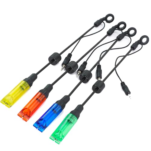 Karpfenangeln Swinger, 4 StüCk, Led-Licht, 2,5 Mm Stecker, Abnehmbar., Swinger Angeln Bissanzeiger Angelzubehör. von Hirisi Tackle