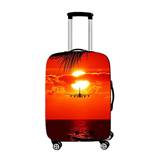 Hiseng Elastisch Kofferhülle Kofferschutzhülle Gepäck Cover Reisekoffer Hülle Koffer Schutzhülle Luggage Cover Waschbarer Kofferüberzug (Sonnenuntergang,L (26-28 Zoll)) von Hiseng