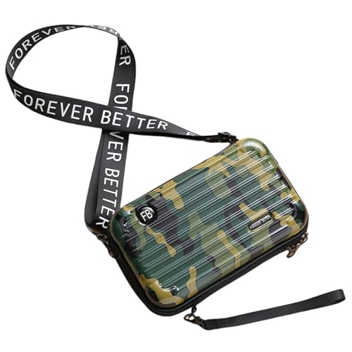 Hiseng Handytasche zum Umhängen, PVC Kleine Umhängetasche Damen, Crossbody Bag Damen, Handy Umhängetasche, Handytasche mit Geldbörse zum Umhängen, Verstellbarer Dünner Gurt (Camouflage) von Hiseng