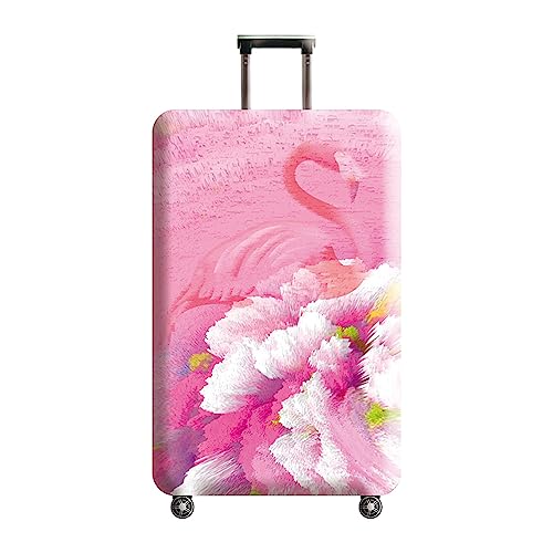 Hiseng Kofferhülle Elastisch 18-32 Zoll Kofferschutzhülle Waschbar Gepäck Cover Reisekoffer Hülle Kofferschutz Luggage Cover (XL (30-32 Zoll),Flamingo) von Hiseng