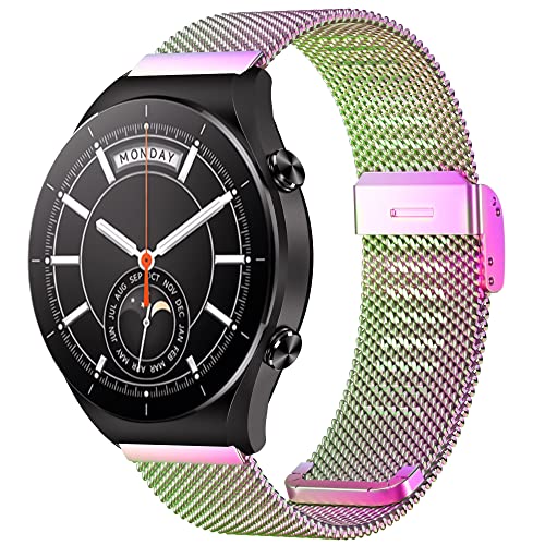 Hiseus Armband Kompatibel mit Xiaomi Watch S1, 22mm Edelstahl Metall Ersatz Armband für Xiaomi Watch S1 / S1 Active/Mi Watch (Farbe) von Hiseus