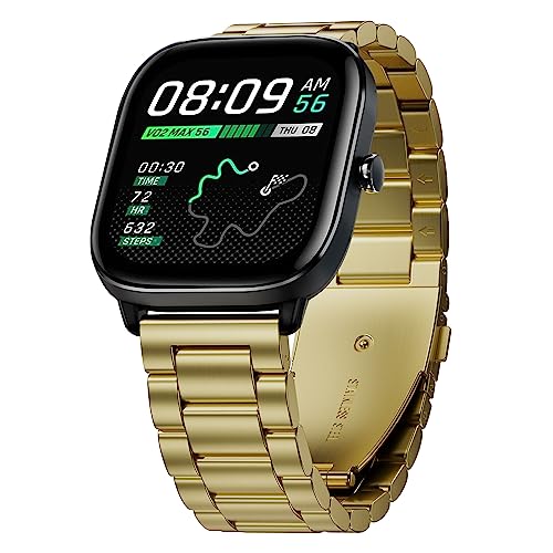 Hiseus Kompatibel mit Amazfit GTS 3/4 / 4 Mini Armband, Edelstahl Metall Ersatzarmband Business Uhrenarmband für GTS 2 / GTS 2 Mini / 2e (Gold) von Hiseus