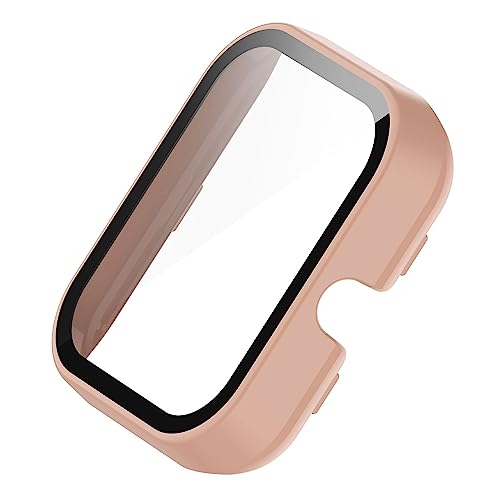 Hiseus Schutzhülle Kompatibel mit Amazfit Bip 3 / Bip 3 Pro Hard Hülle, PC Schutzhülle Mit Displayschutz Hoch Empfindlichkeit Kratzfest Hardcase (Rosa) von Hiseus