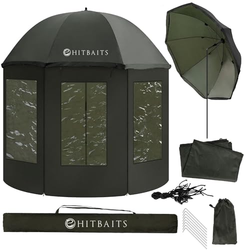 Hitbaits Angelschirm Wasserdichtes, Regenschirm Groß, Regenschirm Sturmfest, Angel Zubehör, Leicht Aufzubauen, Abnehmbar, Schnell Aufspannbar, Langlebig, mit Fenstern und Kappe Brechfähigkeit Hitbaits Angelschirm Wasserdichtes, Regenschirm Groß, Regenschirm Sturmfest, Angel Zubehör, Leicht Aufzubauen, Abnehmbar, Schnell Aufspannbar, Langlebig, mit Fenstern und Kappe Brechfähigkeit von Hitbaits
