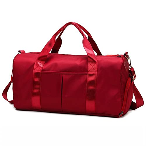 Hixingo 45L Sporttasche mit Schuhfach für Damen und Herren, Große Wasserdicht Reisetasche Leichte Fitnesstasche für Schwimmtasche Sport Fitness Reisen (45L,rot) von Hixingo