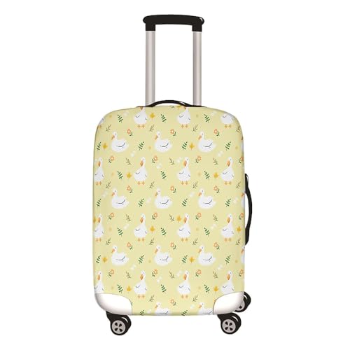 Hixingo Elastisch Kofferhülle Kofferschutzhülle, 3D Ente Druck Koffer Schutzhülle Staubdichte Reisekoffer Hülle Trolley Case Schutzhülle Reisegepäckabdeckung (Beige,M (22-24 Zoll)) von Hixingo