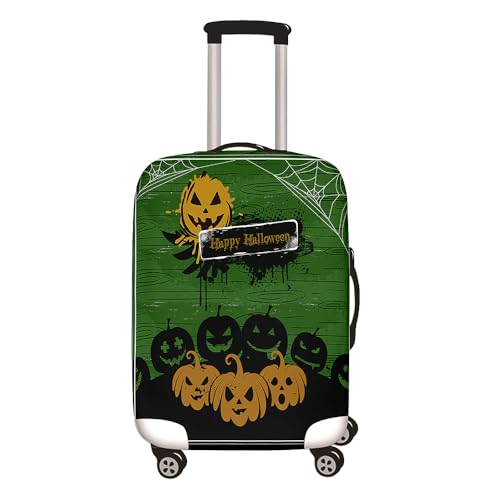 Hixingo Elastisch Kofferhülle Kofferschutzhülle, 3D Halloween Koffer Schutzhülle Staubdichte Reisekoffer Hülle Trolley Case Schutzhülle Reisegepäckabdeckung (Grün,S (18-20 Zoll)) von Hixingo