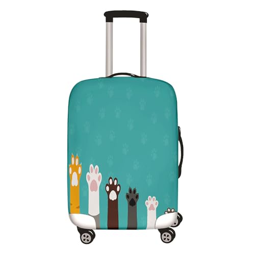 Hixingo Elastisch Kofferhülle Kofferschutzhülle, 3D Kawaii-Katze Koffer Schutzhülle Staubdichte Reisekoffer Hülle Trolley Case Schutzhülle Reisegepäckabdeckung (Grün,XL (30-32 Zoll)) von Hixingo