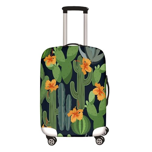 Hixingo Elastisch Kofferhülle Kofferschutzhülle, 3D Koffer Schutzhülle Staubdichte Reisekoffer Hülle Trolley Case Schutzhülle Reisegepäckabdeckung -Kaktus Pflanze (Blume,M (22-24 Zoll)) von Hixingo