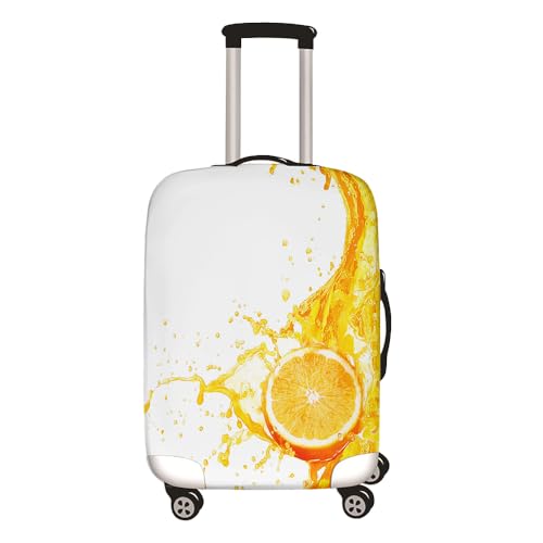 Hixingo Elastisch Kofferhülle Kofferschutzhülle, 3D Koffer Schutzhülle Staubdichte Reisekoffer Hülle Trolley Case Schutzhülle Reisegepäckabdeckung -Tropische Früchte Druck (Orange,18-20 Zoll) von Hixingo