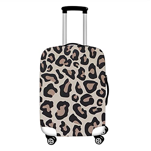 Hixingo Elastisch Kofferhülle Kofferschutzhülle, 3D Leopardenmuster Koffer Schutzhülle Staubdichte Reisekoffer Hülle Trolley Case Schutzhülle Reisegepäckabdeckung (Khaki,M (22-24 Zoll)) von Hixingo